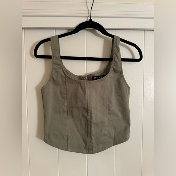 NWT Motel Rocks Kye Corset Top In Ash Grey - Picture 5 of 8